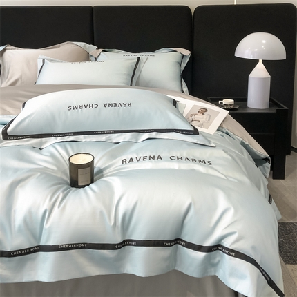 91家纺网 家纺一手货源 找家纺 （总）DC 2024新款60支长绒棉刺绣四件套-欧若拉系列