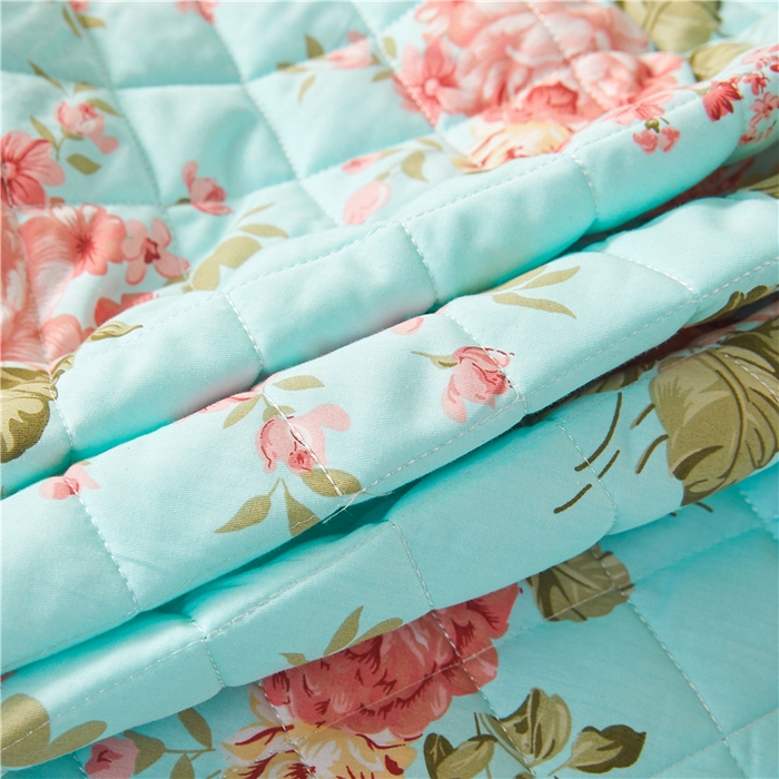 91家纺网 家纺一手货源 找家纺 十个点 2024新款全棉印花夹棉韩版蕾丝床裙床头罩四件套 兰若秋思