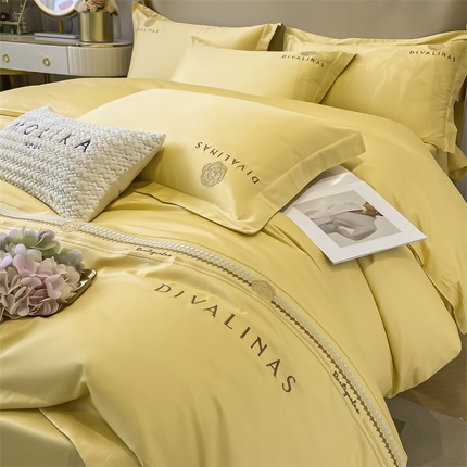 91家纺网 家纺一手货源 找家纺 （总）DC 2024新款60支长绒棉刺绣四件套-阿芙拉系列