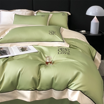 91家纺网 家纺一手货源 找家纺 （总）DC 2024新款60支长绒棉刺绣四件套-伊薇系列