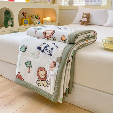 91家纺网 家纺一手货源 找家纺 帕拉美拉 2025新款冰凉丝凉感丝手包大宽边夏被 贩卖蜜糖