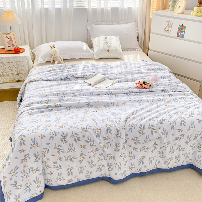 91家纺网 家纺一手货源 找家纺 （总）羋多 2023新款拼角飞边田园风德芙棉优肤水洗夏被