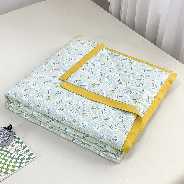 91家纺网 家纺一手货源 找家纺 羋多 2023新款拼角飞边田园风德芙棉优肤水洗夏被 春日宴