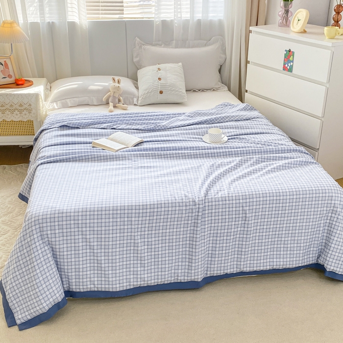 91家纺网 家纺一手货源 找家纺 羋多 2023新款拼角飞边田园风德芙棉优肤水洗夏被 西永岛