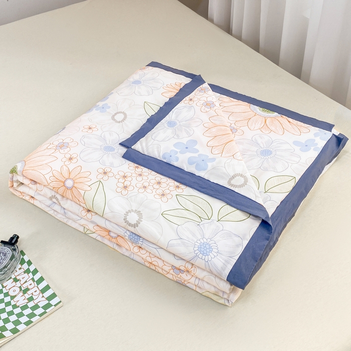 91家纺网 家纺一手货源 找家纺 羋多 2023新款拼角飞边田园风德芙棉优肤水洗夏被 花满园