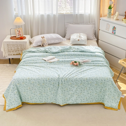 91家纺网 家纺一手货源 找家纺 羋多 2023新款拼角飞边田园风德芙棉优肤水洗夏被 春日宴