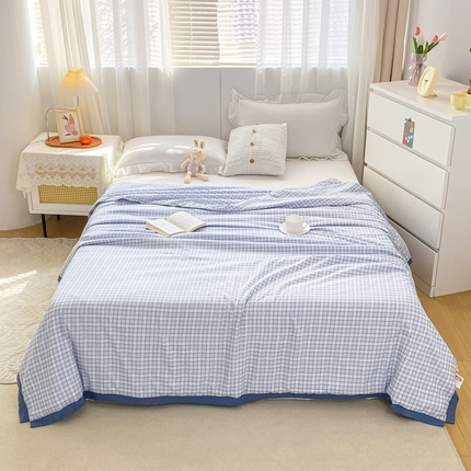91家纺网 家纺一手货源 找家纺 （总）羋多 2023新款拼角飞边田园风德芙棉优肤水洗夏被