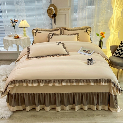 91家纺网 家纺一手货源 找家纺 （总）艾晶美 2023新款A类双层纱棉麻四件套