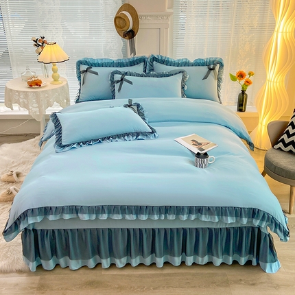 91家纺网 家纺一手货源 找家纺 （总）艾晶美 2023新款A类双层纱棉麻四件套