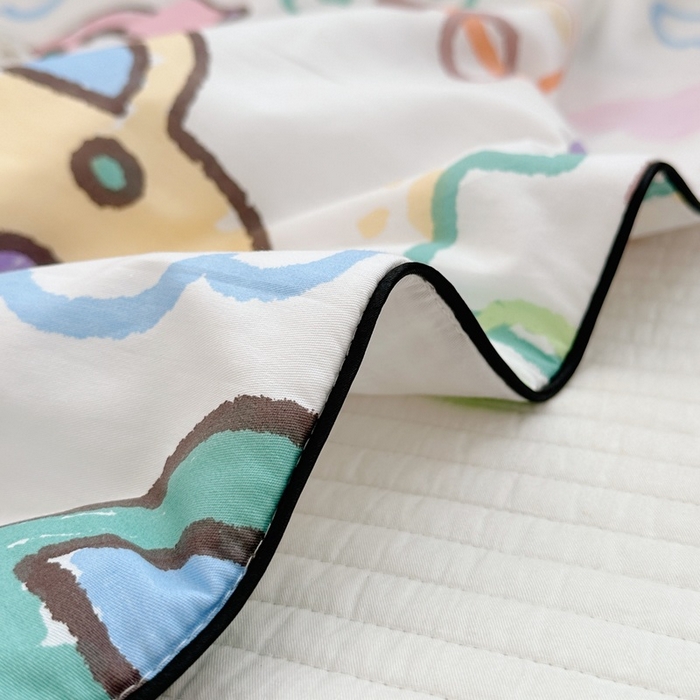 91家纺网 家纺一手货源 找家纺 鱼宝 2023新款40支全棉无荧光儿童夏被 涂鸦小车