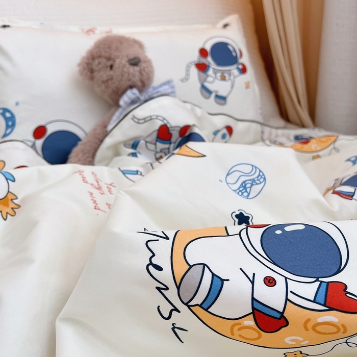 91家纺网 家纺一手货源 找家纺 鱼宝 2023新款40支全棉无荧光儿童夏被 太空漫步