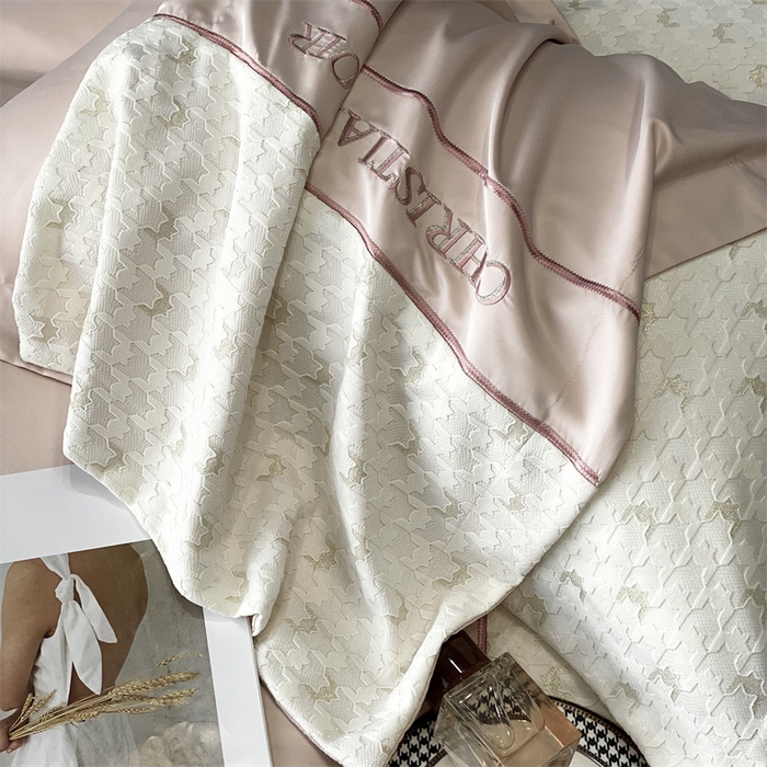 91家纺网 家纺一手货源 找家纺 优悦 2023新款刺绣款冰丝四件套-满天星 满天星-粉