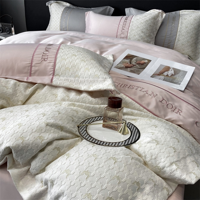 91家纺网 家纺一手货源 找家纺 优悦 2023新款刺绣款冰丝四件套-满天星 满天星-粉