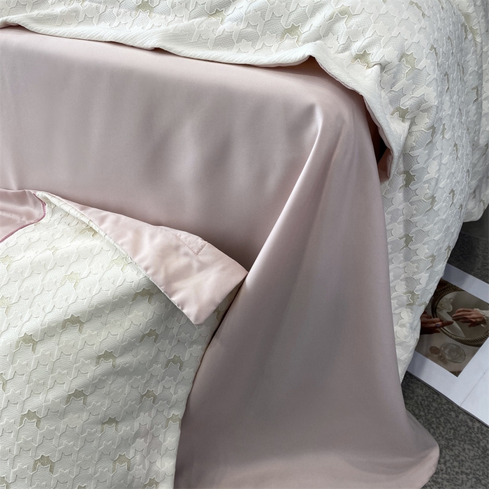 91家纺网 家纺一手货源 找家纺 优悦 2023新款刺绣款冰丝四件套-满天星 满天星-粉