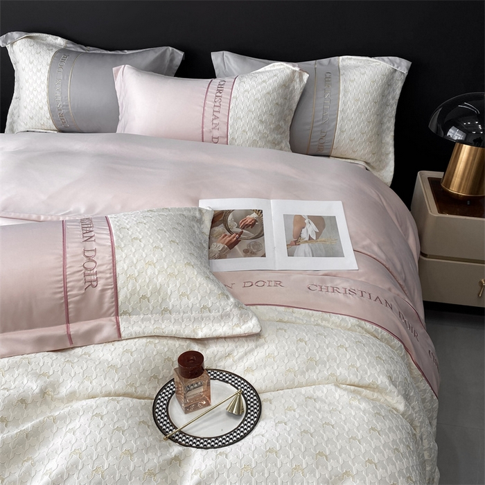 91家纺网 家纺一手货源 找家纺 优悦 2023新款刺绣款冰丝四件套-满天星 满天星-粉