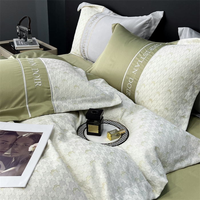 91家纺网 家纺一手货源 找家纺 优悦 2023新款刺绣款冰丝四件套-满天星 满天星-绿