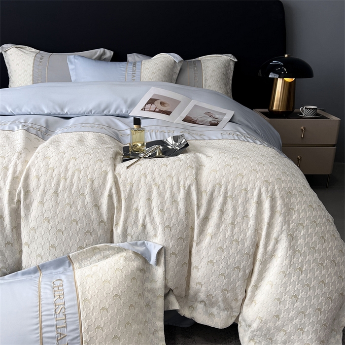 91家纺网 家纺一手货源 找家纺 优悦 2023新款刺绣款冰丝四件套-满天星 满天星-蓝