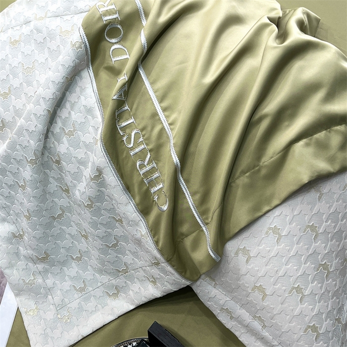 91家纺网 家纺一手货源 找家纺 优悦 2023新款刺绣款冰丝四件套-满天星 满天星-绿