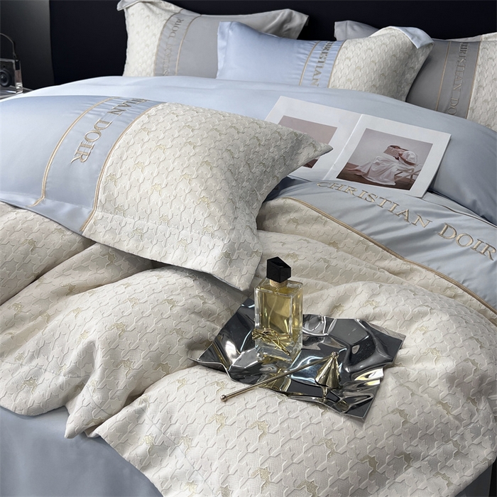 91家纺网 家纺一手货源 找家纺 优悦 2023新款刺绣款冰丝四件套-满天星 满天星-蓝