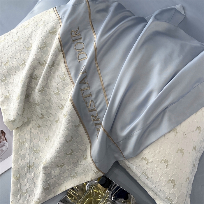 91家纺网 家纺一手货源 找家纺 优悦 2023新款刺绣款冰丝四件套-满天星 满天星-蓝