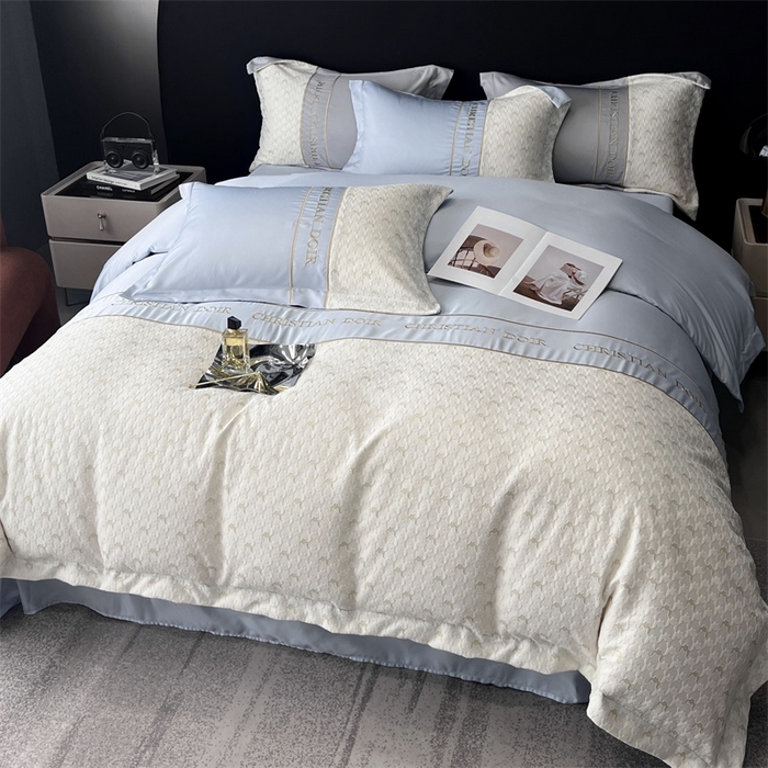 91家纺网 家纺一手货源 找家纺 优悦 2023新款刺绣款冰丝四件套-满天星 满天星-蓝