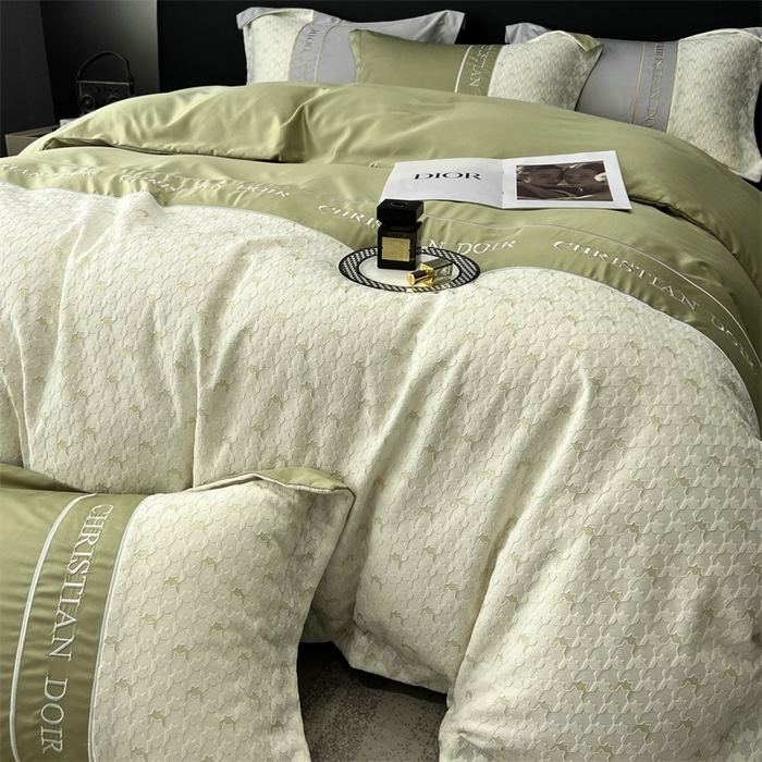 91家纺网 家纺一手货源 找家纺 优悦 2023新款刺绣款冰丝四件套-满天星 满天星-绿