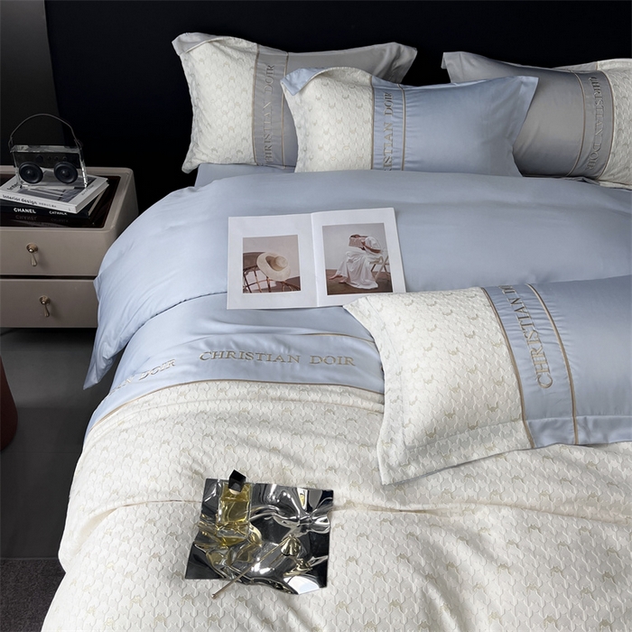 91家纺网 家纺一手货源 找家纺 优悦 2023新款刺绣款冰丝四件套-满天星 满天星-蓝