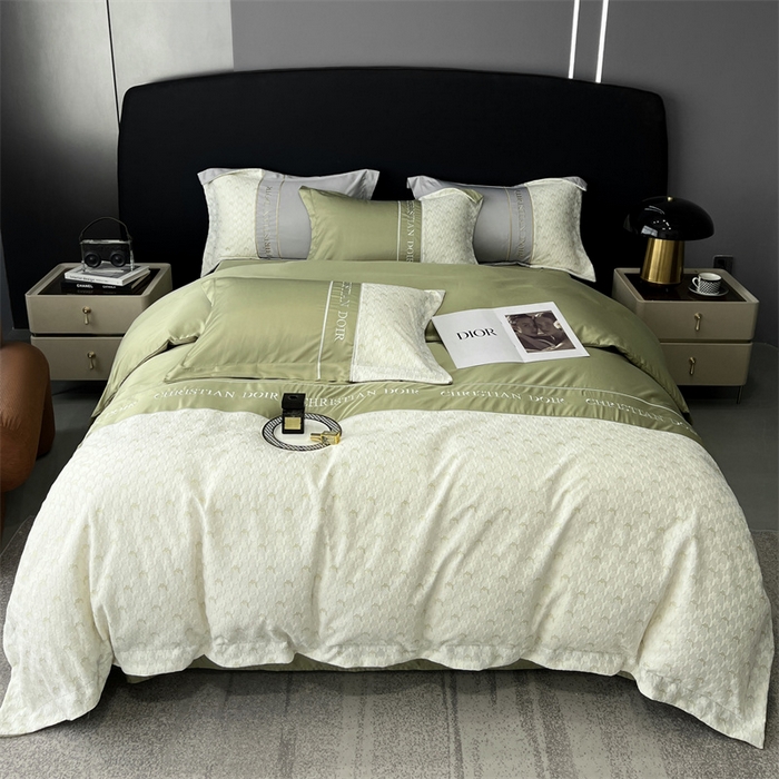 91家纺网 家纺一手货源 找家纺 优悦 2023新款刺绣款冰丝四件套-满天星 满天星-绿