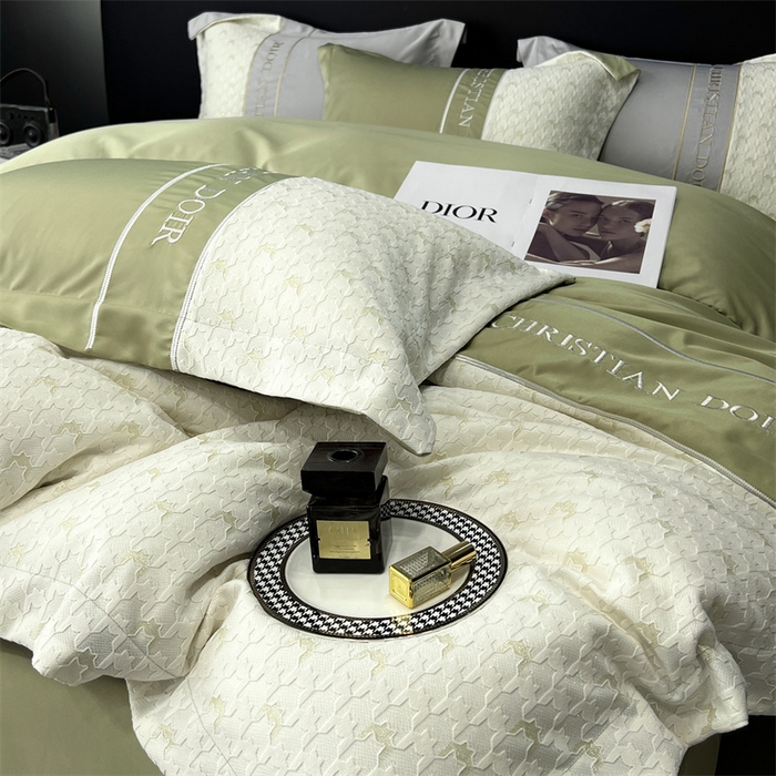 91家纺网 家纺一手货源 找家纺 优悦 2023新款刺绣款冰丝四件套-满天星 满天星-绿