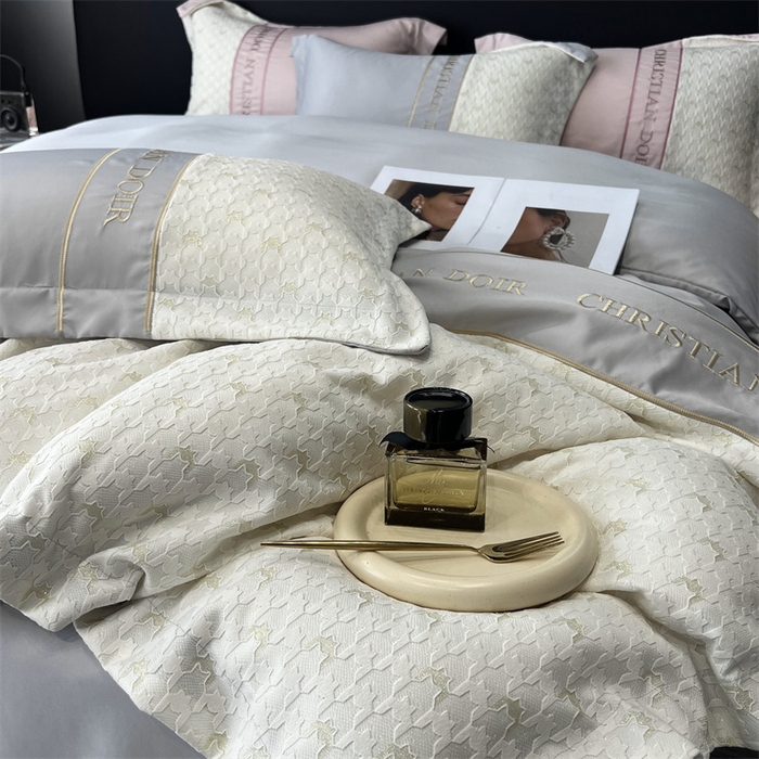 91家纺网 家纺一手货源 找家纺 优悦 2023新款刺绣款冰丝四件套-满天星 满天星-银灰