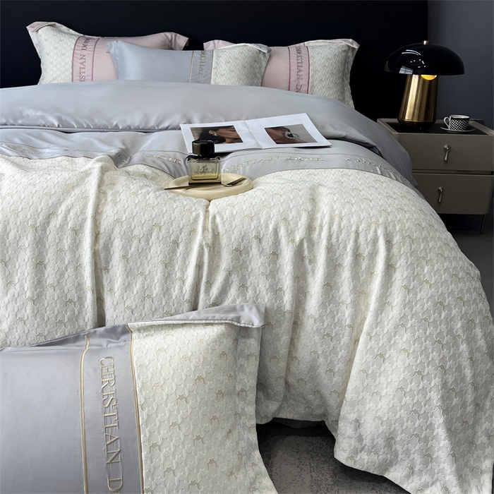 91家纺网 家纺一手货源 找家纺 优悦 2023新款刺绣款冰丝四件套-满天星 满天星-银灰