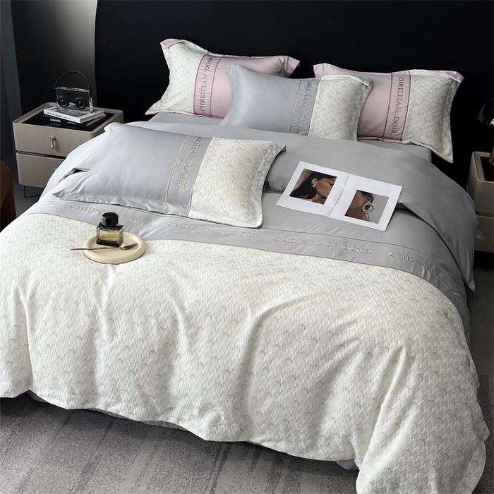 91家纺网 家纺一手货源 找家纺 优悦 2023新款刺绣款冰丝四件套-满天星 满天星-银灰