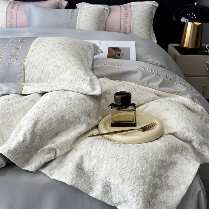 91家纺网 家纺一手货源 找家纺 优悦 2023新款刺绣款冰丝四件套-满天星 满天星-银灰