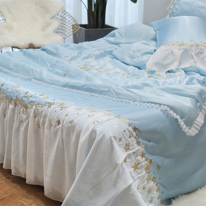 91家纺网 家纺一手货源 找家纺 MIU缪家居 2023款冰丝凉席 安娜 天蓝色