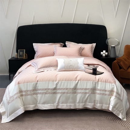 91家纺网 家纺一手货源 找家纺 （总）馨蕊2023新款轻奢风100支CR工艺全棉四件套-棉梦巴黎