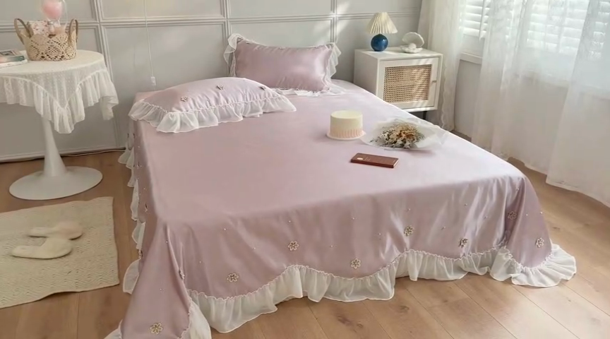 91家纺网 家纺一手货源 找家纺 MIU缪家居 2023款冰丝凉席 仙本娜 粉色