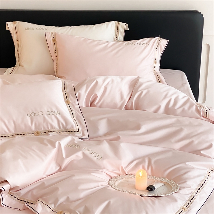 91家纺网 家纺一手货源 找家纺 MIU缪家居 2023新款100支四件套百变coco 粉