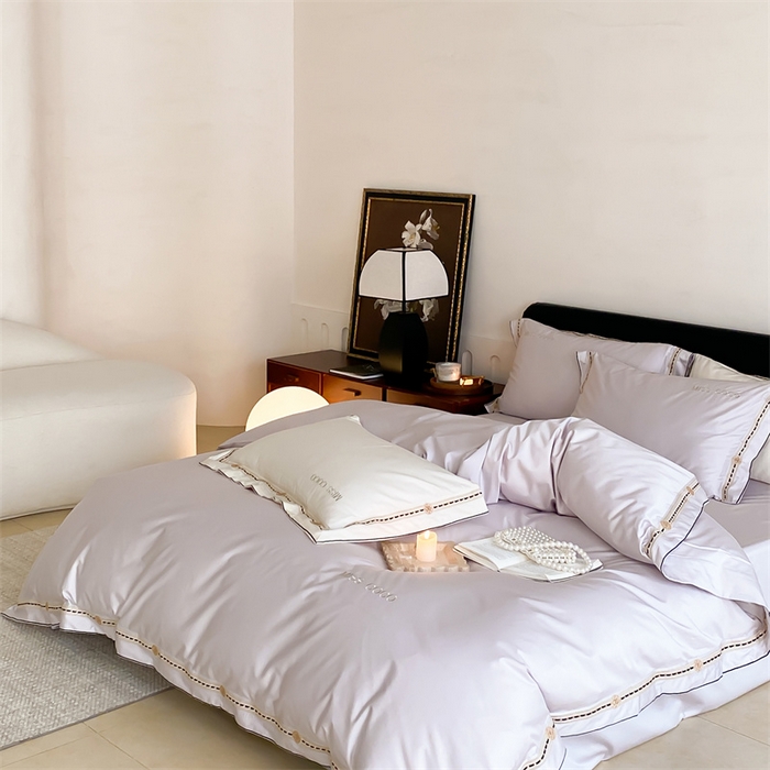 91家纺网 家纺一手货源 找家纺 MIU缪家居 2023新款100支四件套百变coco 紫