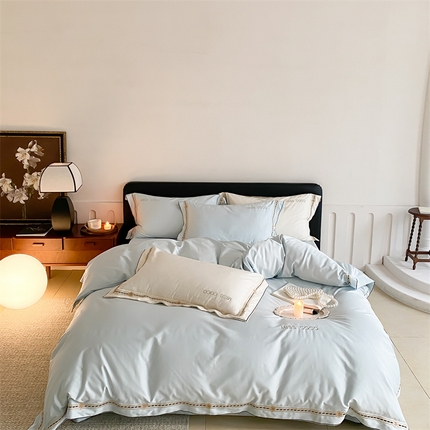 91家纺网 家纺一手货源 找家纺 MIU缪家居 2023新款100支四件套百变coco 蓝