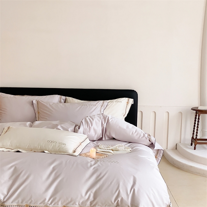 91家纺网 家纺一手货源 找家纺 MIU缪家居 2023新款100支四件套百变coco 紫