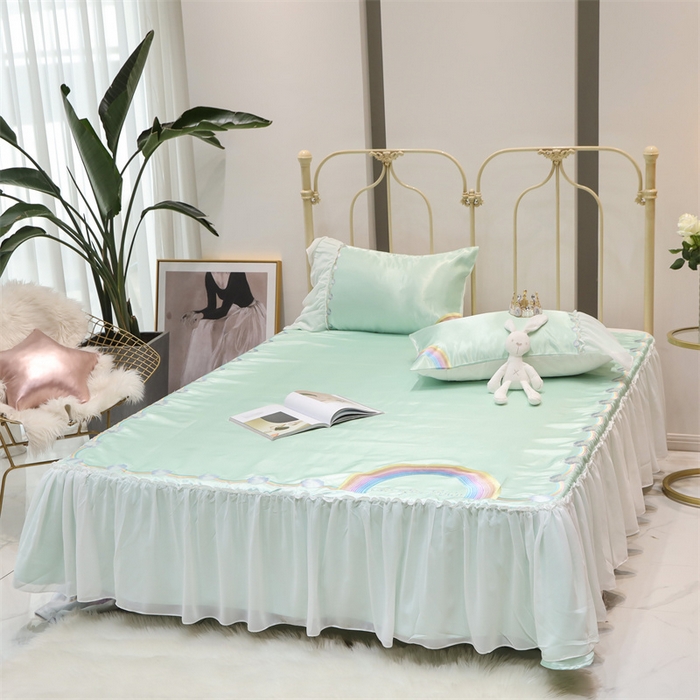 91家纺网 家纺一手货源 找家纺 MIU缪家居 2023款冰丝凉席 小彩虹 绿色