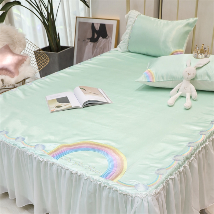 91家纺网 家纺一手货源 找家纺 MIU缪家居 2023款冰丝凉席 小彩虹 绿色