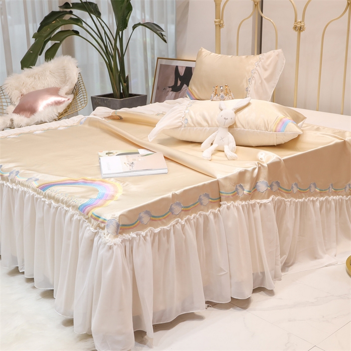 91家纺网 家纺一手货源 找家纺 MIU缪家居 2023款冰丝凉席 小彩虹 黄色