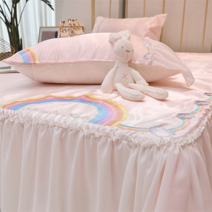 91家纺网 家纺一手货源 找家纺 MIU缪家居 2023款冰丝凉席 小彩虹 粉色