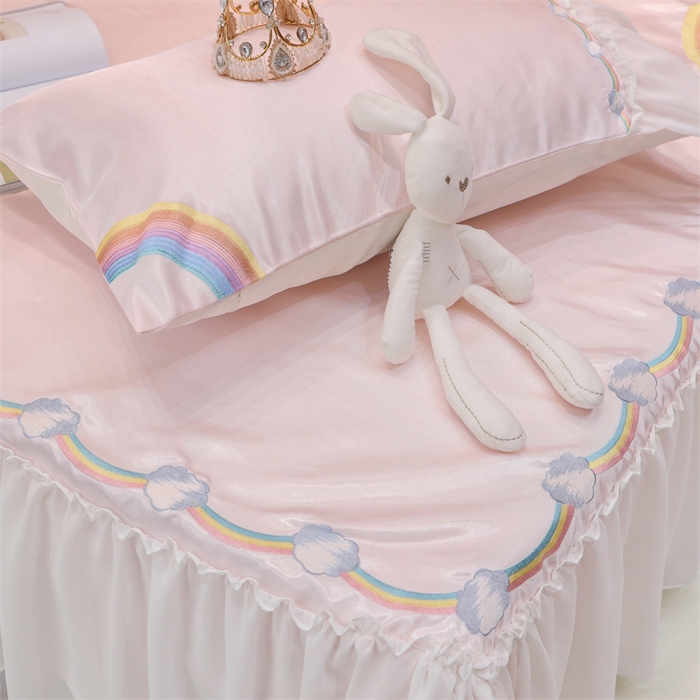 91家纺网 家纺一手货源 找家纺 MIU缪家居 2023款冰丝凉席 小彩虹 粉色