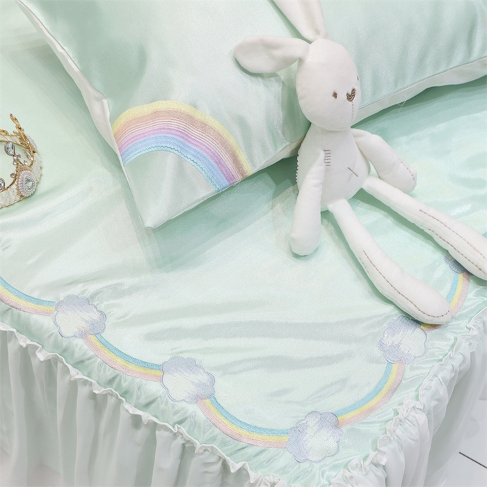 91家纺网 家纺一手货源 找家纺 MIU缪家居 2023款冰丝凉席 小彩虹 绿色