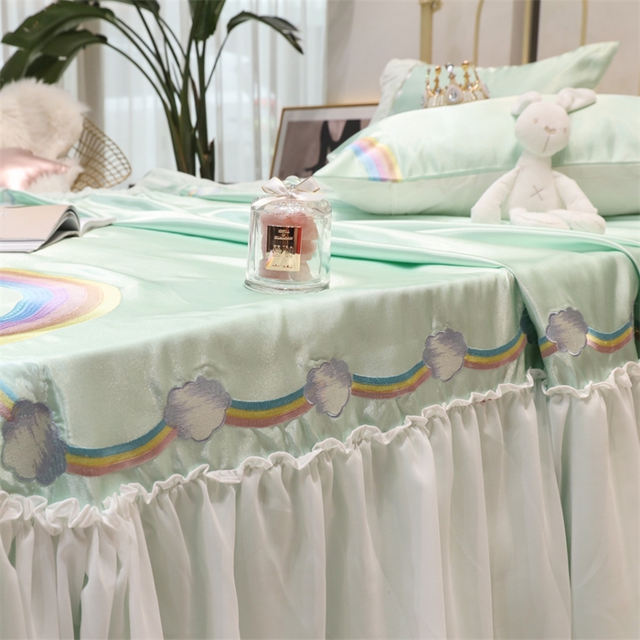 91家纺网 家纺一手货源 找家纺 MIU缪家居 2023款冰丝凉席 小彩虹 绿色