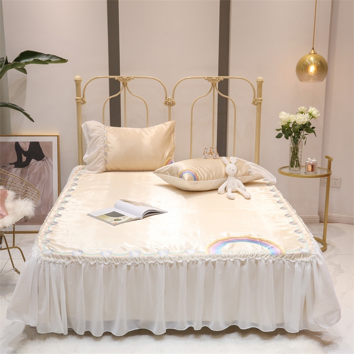 91家纺网 家纺一手货源 找家纺 MIU缪家居 2023款冰丝凉席 小彩虹 黄色