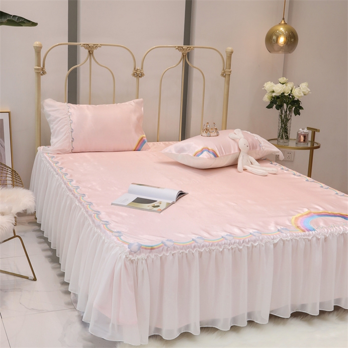 91家纺网 家纺一手货源 找家纺 MIU缪家居 2023款冰丝凉席 小彩虹 粉色