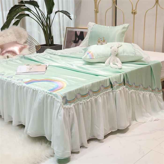 91家纺网 家纺一手货源 找家纺 MIU缪家居 2023款冰丝凉席 小彩虹 绿色